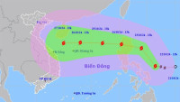 Áp thấp nhiệt đới trên vùng biển phía đông Philippines đã mạnh lên thành bão, có tên quốc tế là TRAMI